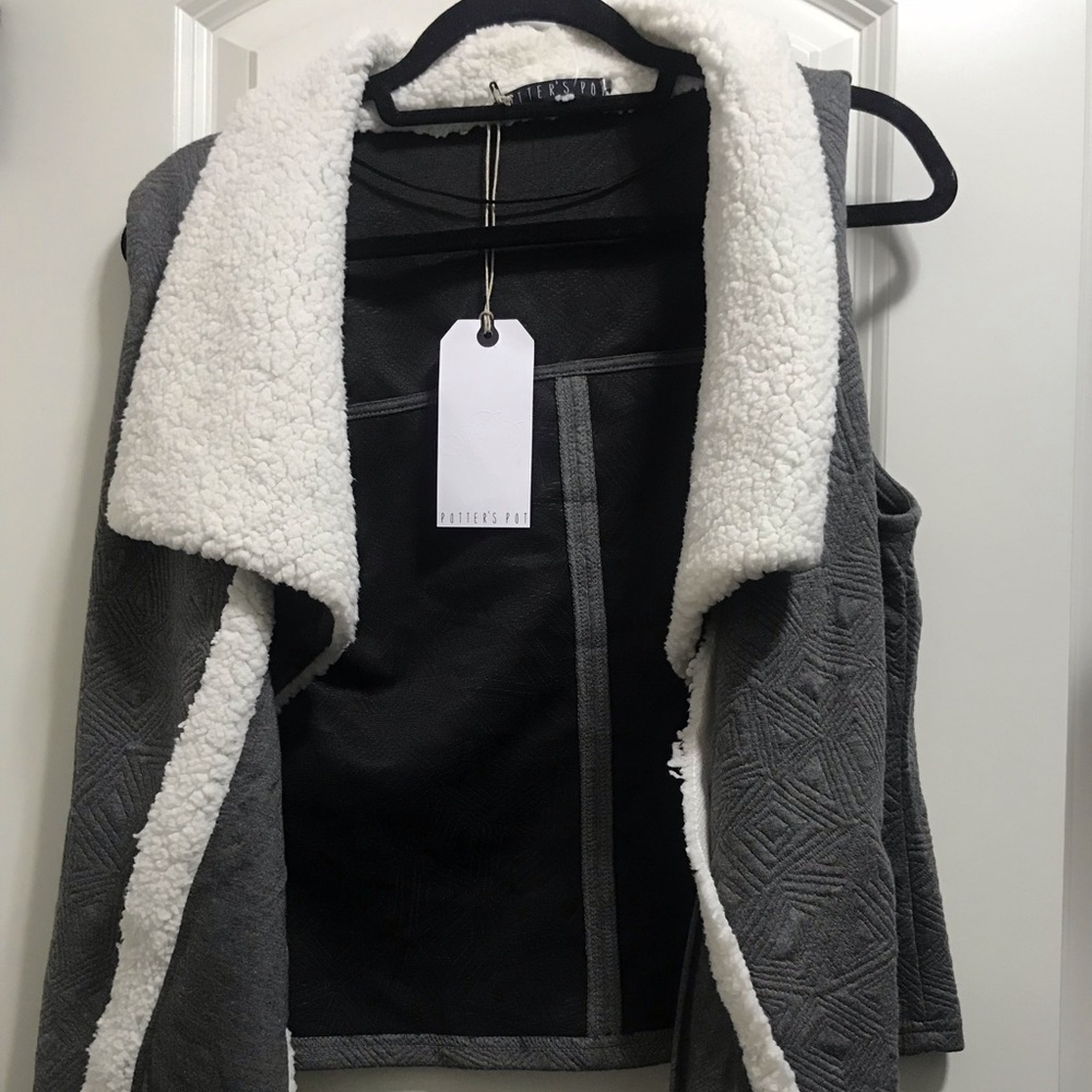 Gray cardigan